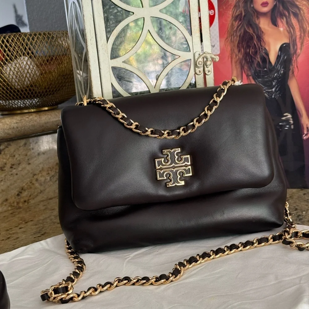 NWT TORY BURCH BRITTEN LEATHER PUFFY ADJUSTABLE SHOULDER BAG